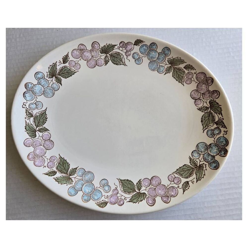 Midcentury1960s Taylor Smith Concord Grape Large Oval Serving Serving Platter